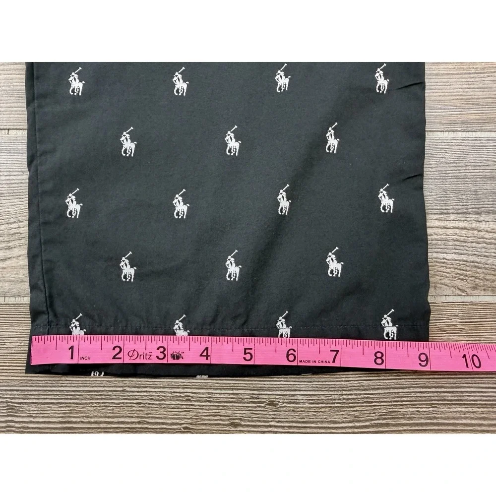 Polo Ralph Lauren Pajama Pants Bottom Mens 1XT (38x32) Black AOP Pony Logo‎